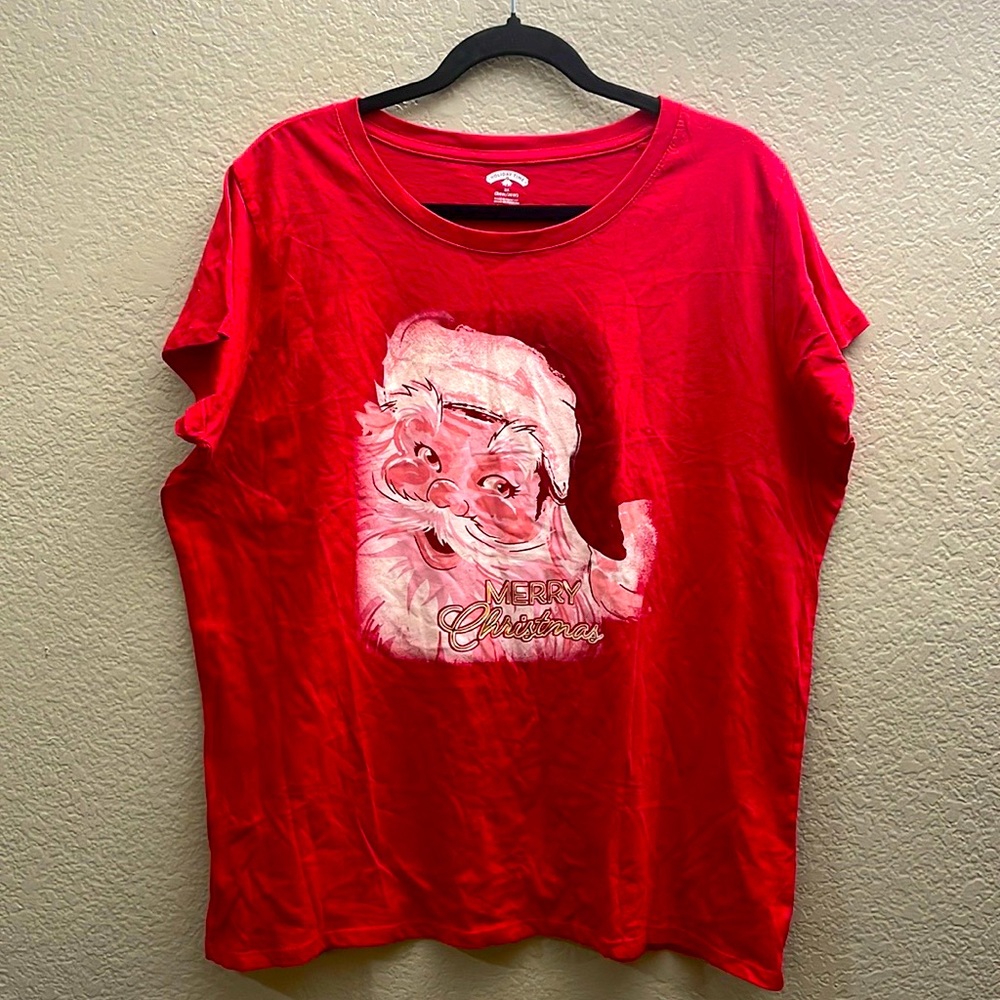 Plus Size Merry Christmas Santa T Shirt Size 3X